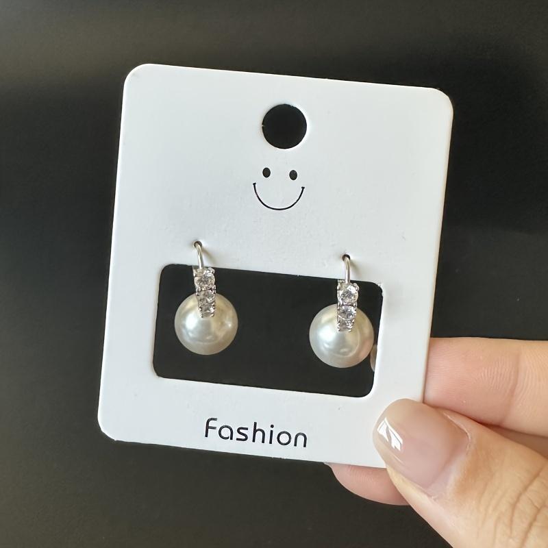 100pcs Earrings Display Cards, Matte Finish, Advanced Hook Design, Paper Material, Jewelry Showcase Card Set