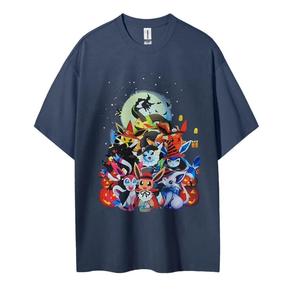 Pokemon Japanese Hotblooded Anime Classic Characters Sports Casual Shortsleeved Comfortable Halfsleeved Popular Slayer