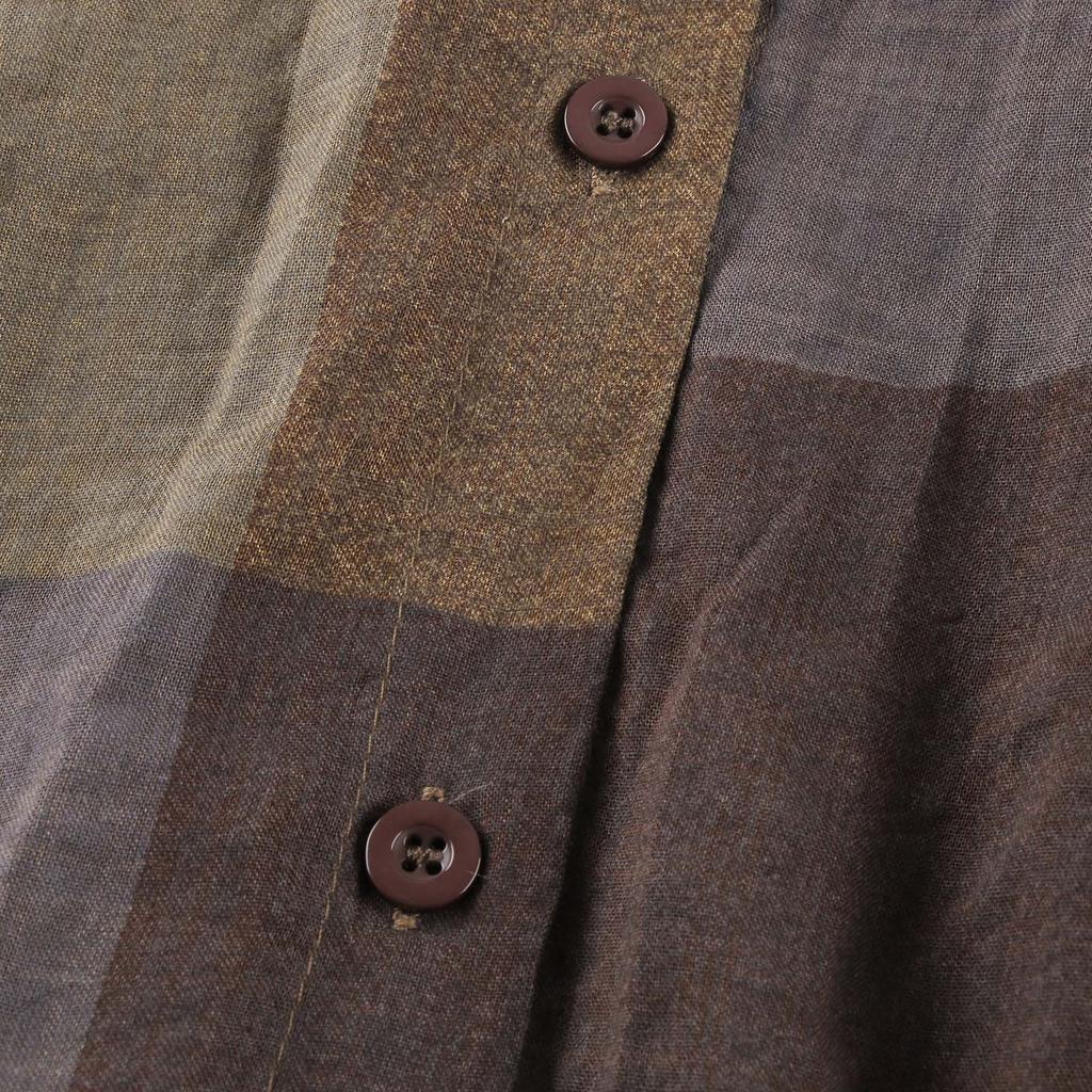 Dámské ležérní dlouhé košilové šaty z bavlněného plátna s potiskem volného temperamentu