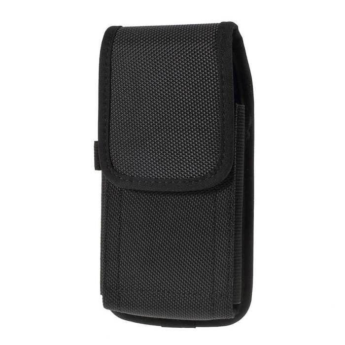 Étui pour Iphone Se (2022) Housse en Nylon avec Deux Passants de Ceinture Verticaux et Horizontaux - Noir