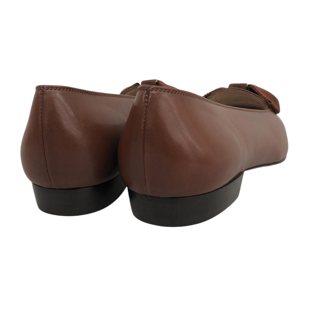 Makellose Salvatore Ferragamo Pumps Vara-Schleife Braunes Leder Damen Gebraucht