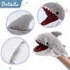 Plush Shark Puppet, Open Movable Mouth, Interactive Toy for Imagining Play, Role Play, Storytelling Teaching Puppet Theater, Grey, 13"