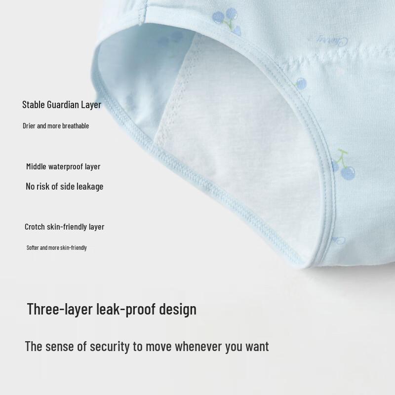 Balabala Girls' Cotton Period Briefs 2-Pack