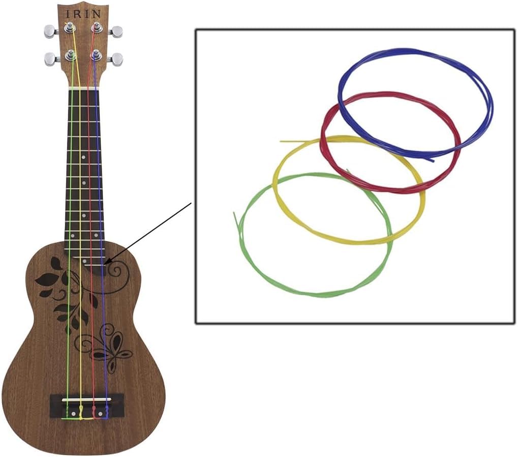 Ukulele Strings Nylon Ukulele Strings Ukulele Nylon Strings Replacement Parts Ukulele Accessories 3 Complete Set (colorful, Clear, White)