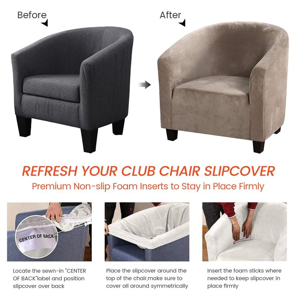 Club Chair Cover Stretch Armchair Slipcover Bar Living Room Tub Protector Cover