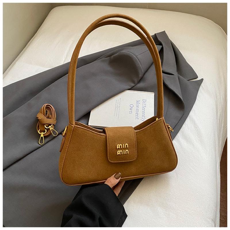 

Autumn shoulder bag oil wax leather bag fashion bag women s retro underarm bag women s niche trend bag women коричневий