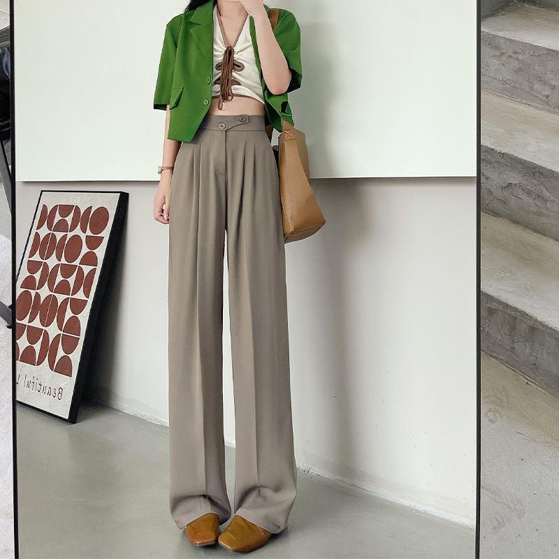 

Белые широкие брюки для женщин. Брюки на весну и осень. Новый стиль брюк в пол с драпировкой для женщин. Повседневные брюки. Прямые брюки для костюмов для женщин. XXL