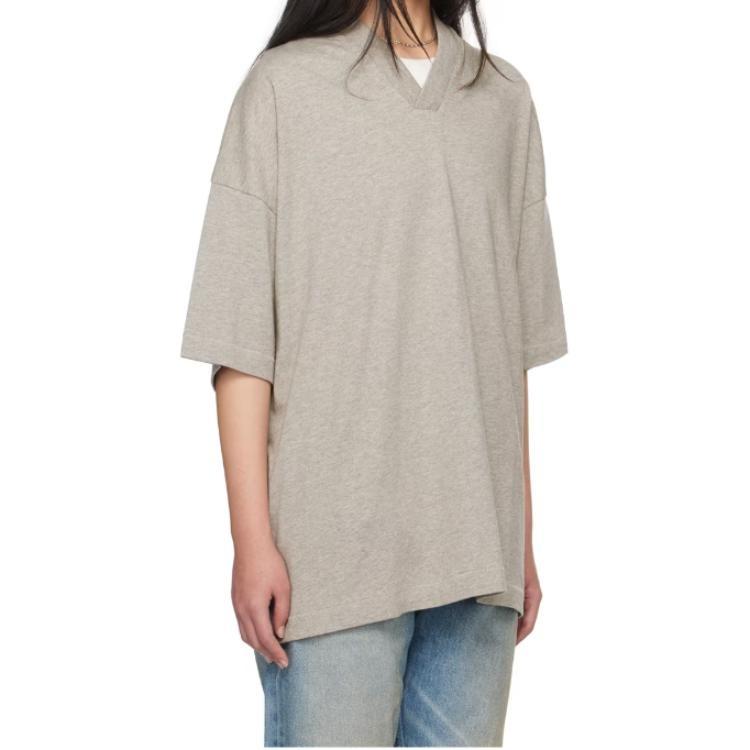 Fear of God Essentials SS24 V Neck T-shirt 'Heather Grey' Men's 125SU244211F