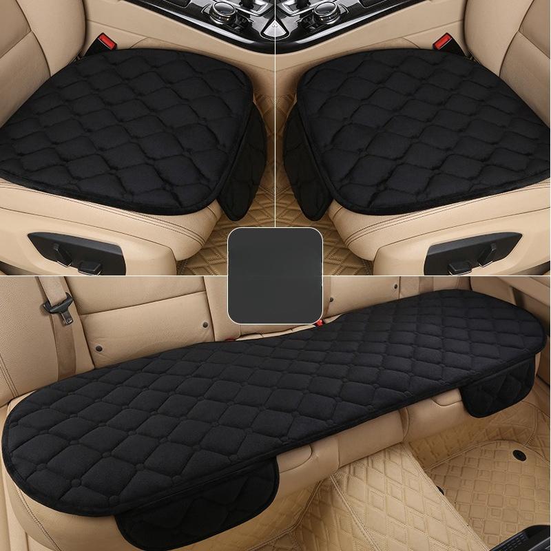 Car Seat Covers Warm Seats Cushion Protector Plush Seat Cover Autumn Winter Universal for Sedan Hatchback SUV Seat Mats three-piece set