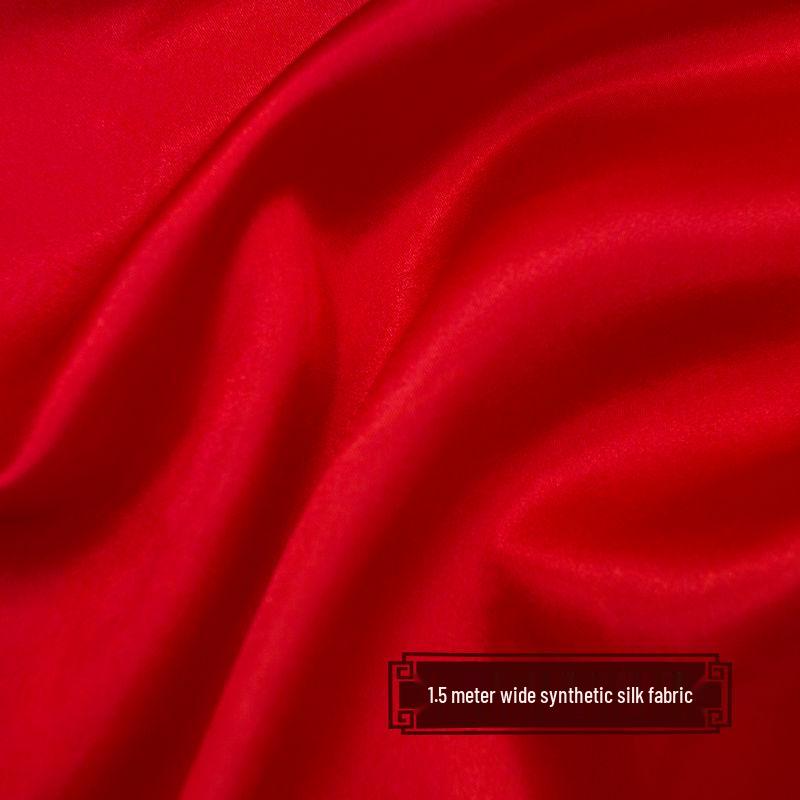 Silk Cotton Chinese Red Fabric for Happy Events and Housewarming, Free Shipping