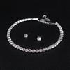 2/3Pcs Light Luxury Round  Jewelry Set For Women Charm Necklace Bracelet Earring Brides Wedding Jewelry Accessories