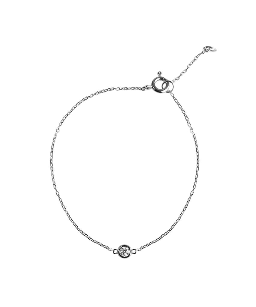Smgt Silver925 Bezel Cubic Chain Bracelet