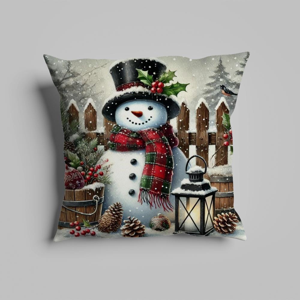 Pillow Case Luxurious Home Office, Sofa Decorative Multi Sized Car Seat Cushions, Pillowcases Retro Snowman Cute