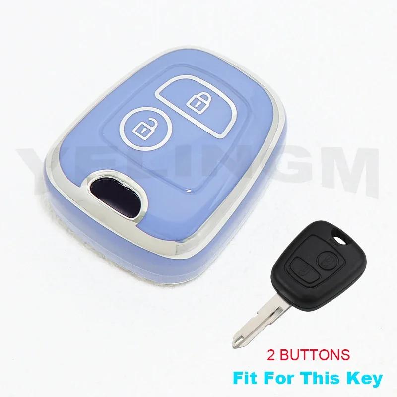TPU Car Remote Key Case Cover Shell Fob Keychain for Peugeot 107 206 207 307 for Citroen C1 C2 C3 C4 for Toyota Aygo Keychain