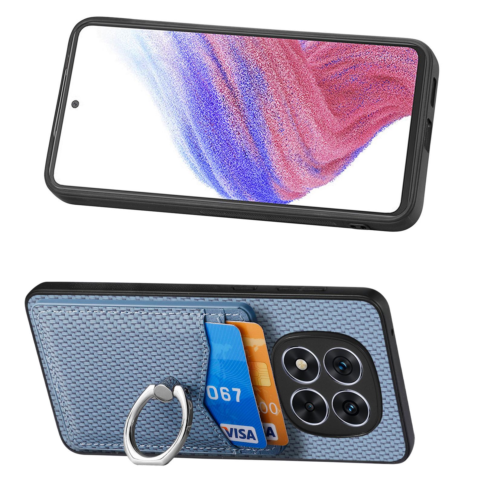 

For Xiaomi Redmi Note 14 Pro 5G/Poco X7 5G Case Card Slots Ring Holder Kickstand Phone Cover Blue