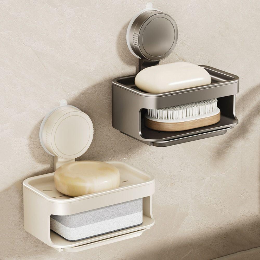Detachable Self Draining Soap Holder Wall Mounted Soap Drain Box Soap Sponge Storage Rack  Toilet