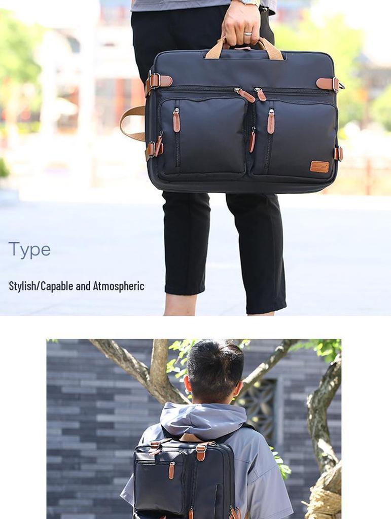 Mångsidig Canvasryggsäck för Män med Hög Kapacitet