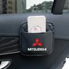 Bil Läder Förvaringsväska Ficka Förvaringslåda Klistermärken Tillbehör För Mitsubishi Lancer 9 Outlander 3 ASX L200 Pajero Colt Ralliart