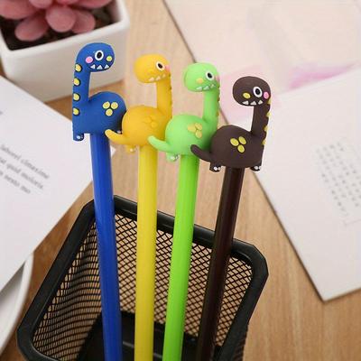 10pcs 0.5mm Creative Giraffe Gel Pen Cute Dinosaur Water Pen Cartoon Stationery Herbivorous Dragon Gel Pen