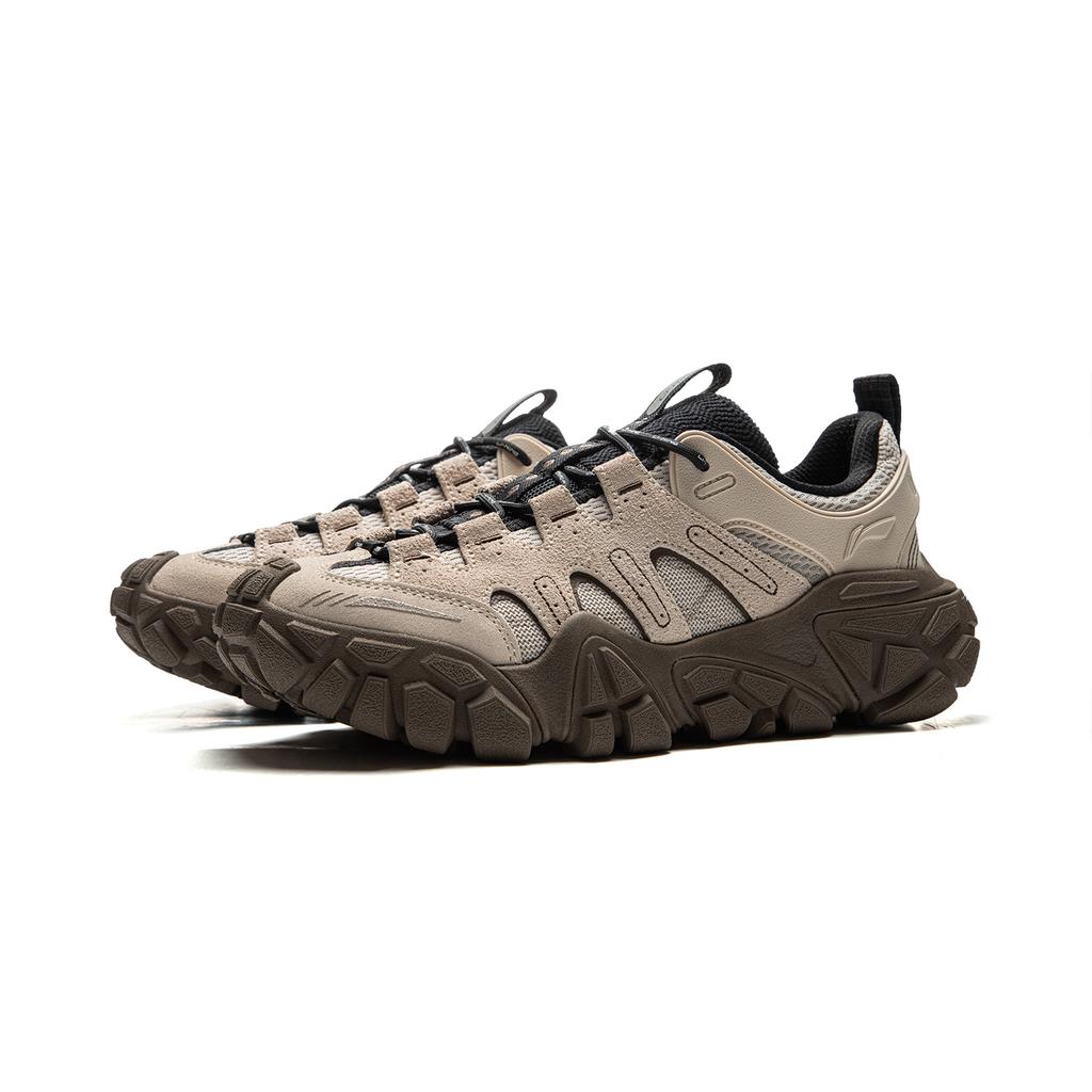 Li Ning Sand Dune Cushioning Slip Resistant Abrasion Resistant Breathable Height Increasing Low Top Casual Shoes Men's AGCU435-1