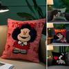 Quino Kreskówka Urocza Dziewczynka Mafalda-M Poszewka na poduszkę Jedwabista elegancka Wygoda Sofa Łóżko Niewidoczny zamek Boczna poszewka na poduszkę