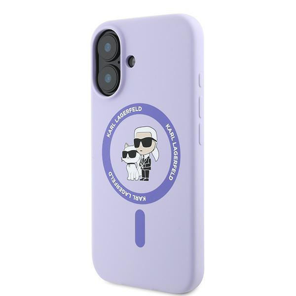 Karl Lagerfeld Klhmp16Sscmkcrhu Iphone16 6.1 Fioletowy/Purple Hardcase Silicone Karl&Choupette Ring Magsafe