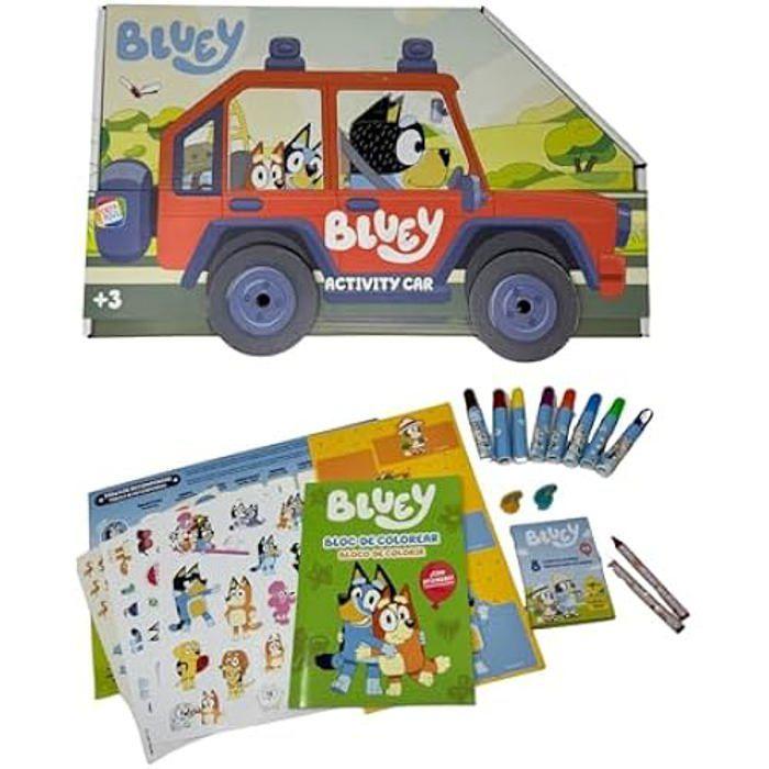 Jouet Créatif - CEFA TOYS - Activity Car De La Famille Heeler - 8 Crayons - 8 Mini-feutres - 2 Tampons