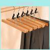 Percha Moderna de Madera para Pantalones con Pinzas Antideslizantes para Almacenamiento de Ropa en Hoteles