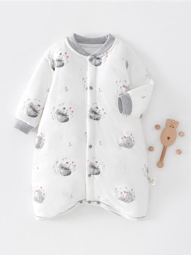 Baby Sleeping Bag: Spring & Autumn Cotton Anti-Kick Quilt Pajamas Jumpsuit