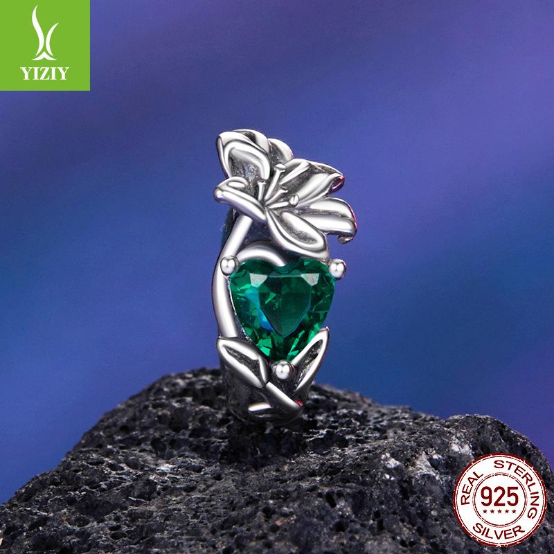 Twelfth Birthstone Flower Silicone Beads 925 Sterling Silver Diy Beaded Bracelet Accessories Bead Separator