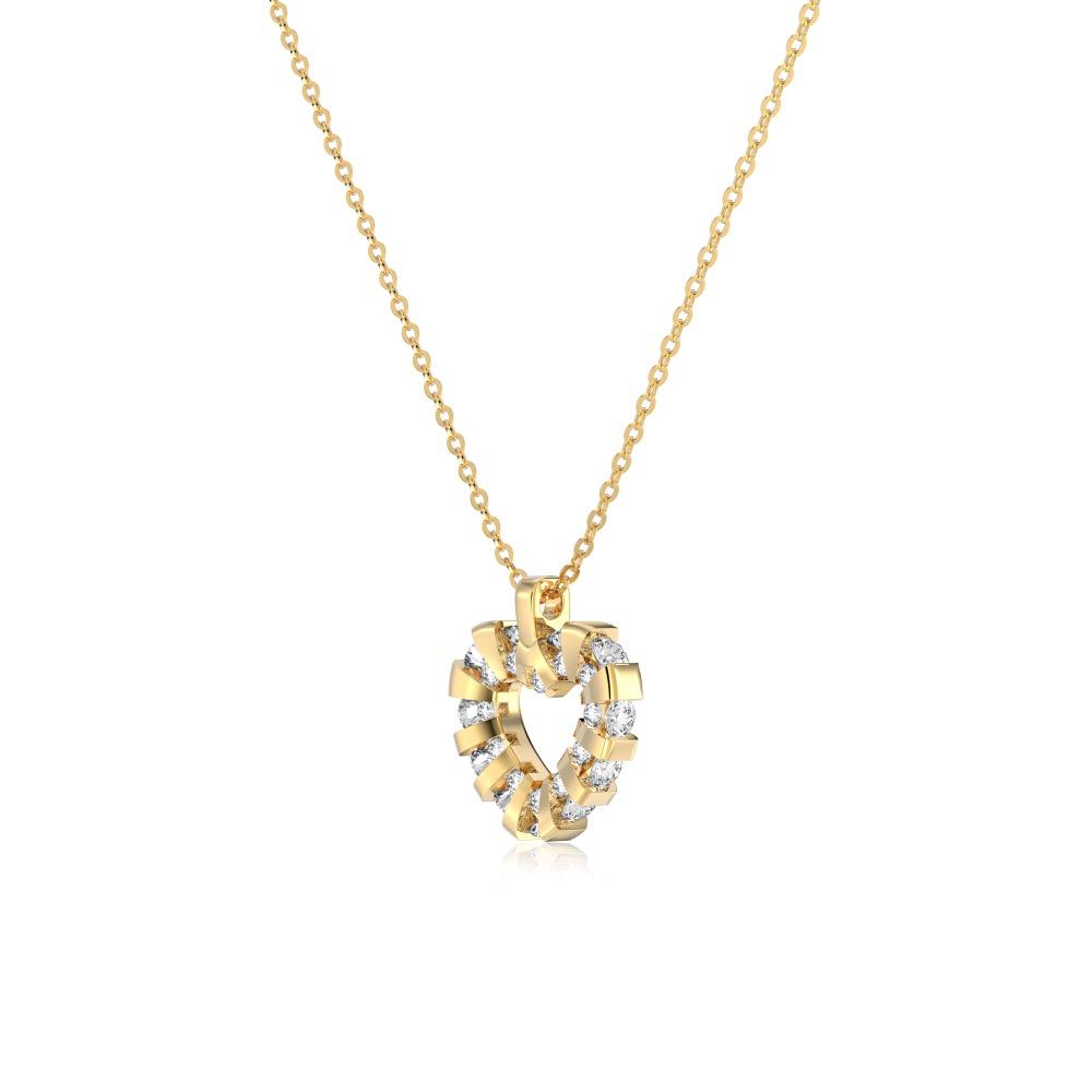 Dylam High Jewelry Rhodium 18K Gold Plated S925 Silver 5A Zirconia Heart Love Pendant Necklaces for Xmas Christmas Gifts