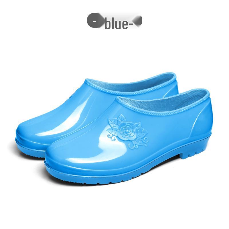 Women's Fashion Non-Slip Short Rain Boots, Waterproof Outdoor Rubber Shoes with Warm Cotton Lining.