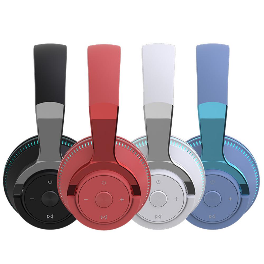 Headworn Bluetooth Headset Earbuds Brilliant Luminous Heavy Folding Retractable Card Headset Wireless Bluetooth 5.0 Headphones