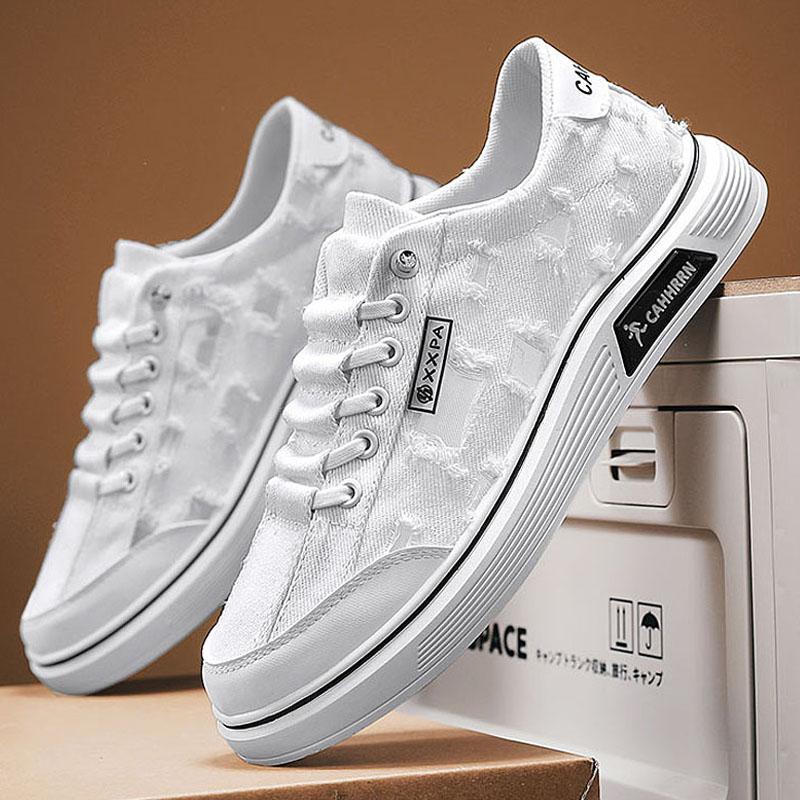 Summer Men Casual Sports Shoes Canvas Retro Breathable Comfortable Anti Slip Thick Platform Outdoor Running Shoes 2026