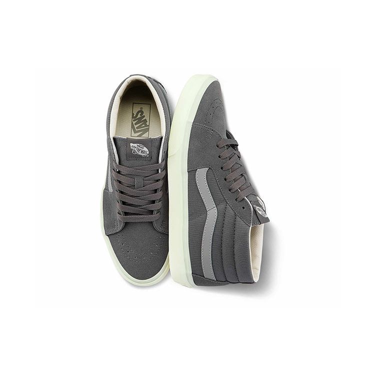 Vans Sk8 Non-Slip Durable Mid-Top Skate Shoes Unisex Skate Shoes Gray VN0A3WM3ABD
