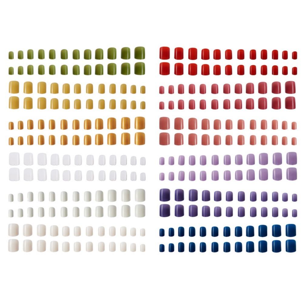 

288pcs Short Fake Nails Round Nail Tips Fashion False Nails for DIY CDMJ-73-3