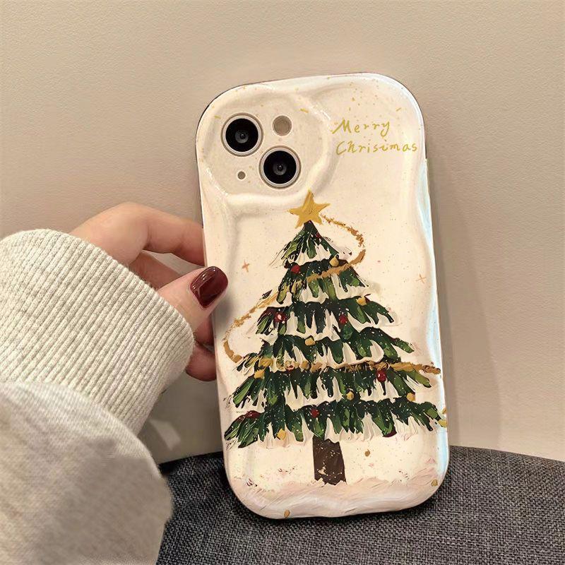 Creative Christmas Tree Phone Case for iPhone 13/14/15Pro/16/17ProMax
