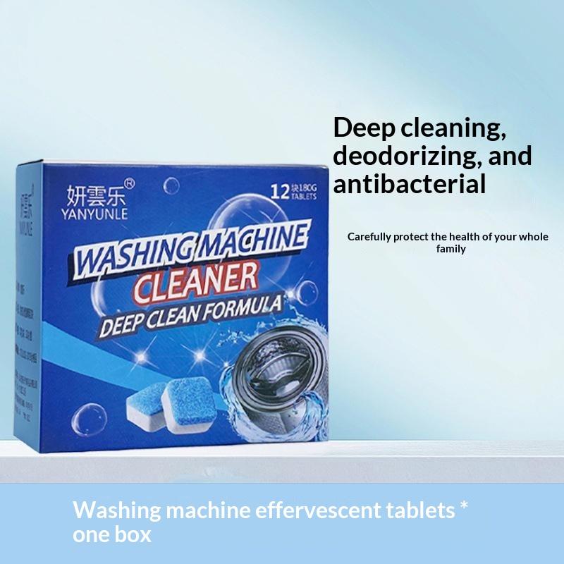 Washing Machine Cleaner Tablets High Efficiency Limescale Odor Eliminator 12/30 Pcs for Household Washer Cleaning