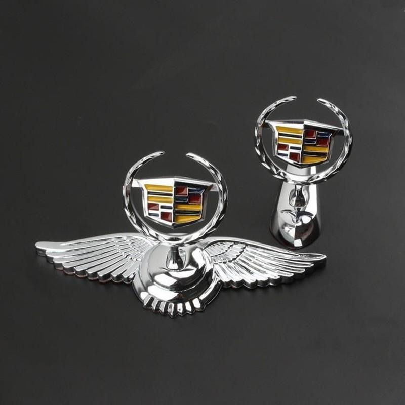 Gold/Sliver 3D Metal Car Front Hood Emblem Cover Bonnet Badge Sticker for Cadillac ATS BLS CT5 EXT SLS SRX XT4 XT6 XTS XLR DTS