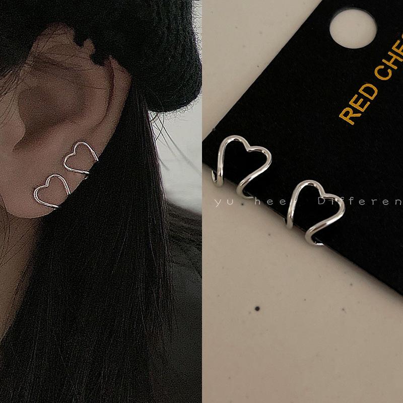 Simple and small love ear bone clip no ear hole ins cold wind personality Internet celebrity ear clip ear jewelry