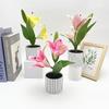 Lily Flower Faux Bonsai Tabletop Decor Interior Arrangement Prop Photographic