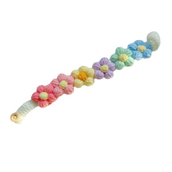 Crochet Flower Pet Collar Hand-crocheted Flower Dog Collar Soft Cute Flower Collar with Button for Cats And Small Dogs D