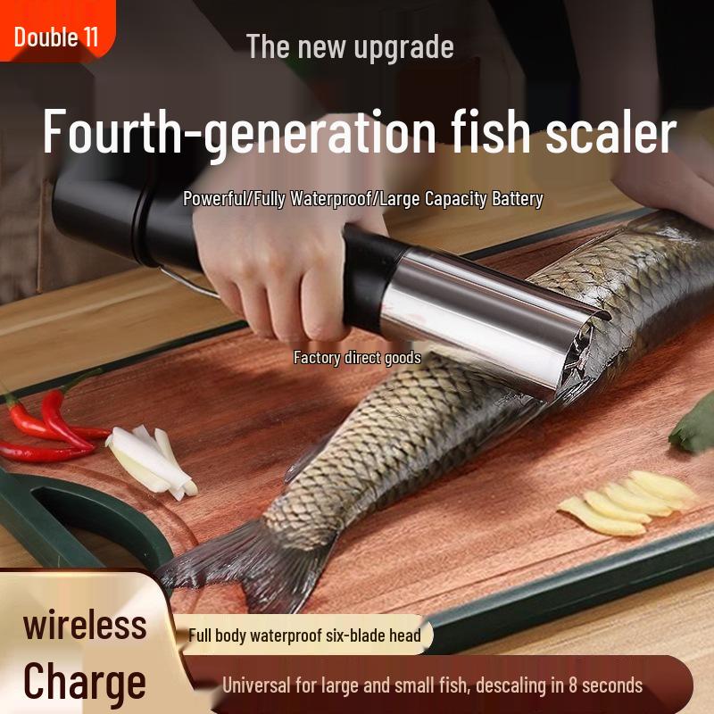 Automatisk Fiskfjällare och Skrapa i Rostfritt Stål för Hem- och Kommersiellt Bruk