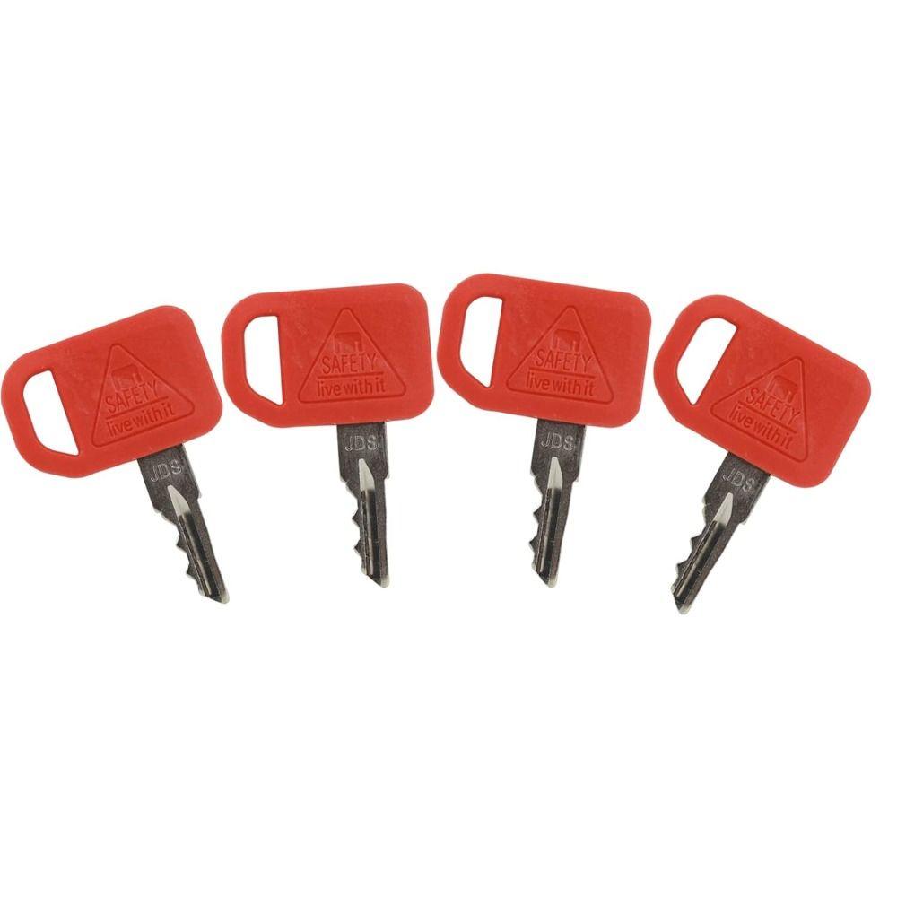 10Pcs Red Keys Excavator Excavator Replacement Key For Pack Cart Loader
