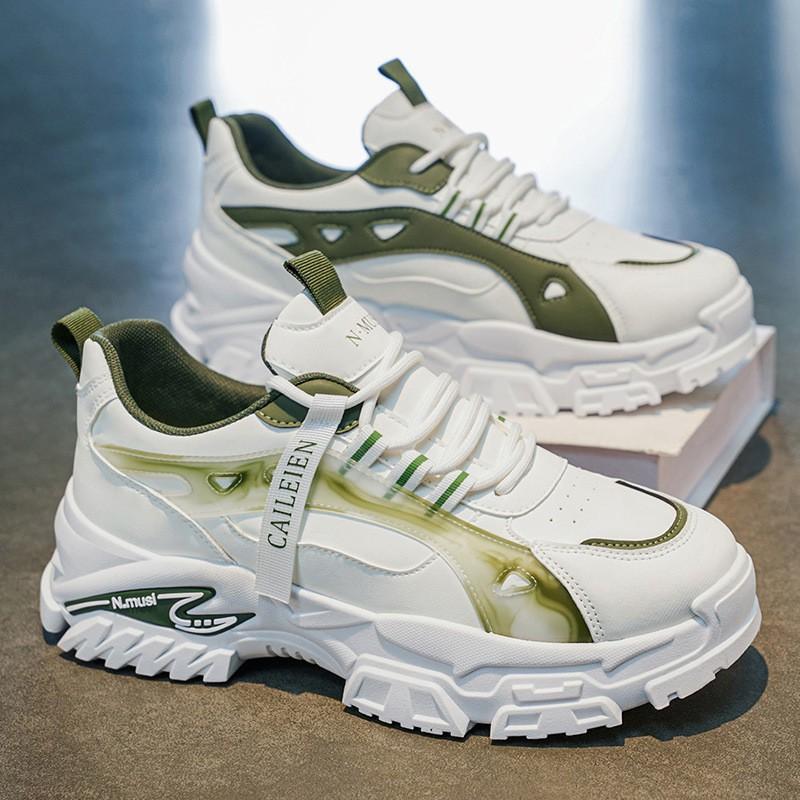 

Men s Shoes New Breathable Leather Sneaker Trend All-matching Thick Sole Height-increasing Casual Running 44