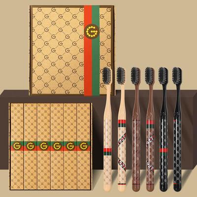 6-Piece Soft Bristle Toothbrush Gift Set - Luxurious, Wide-Head Design for Adults, Couples, and Students