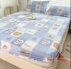 Fitted Sheet with Elastic Band 100% Cotton Soft Cartoon Space Printed for Adult and Children Fitted Sheet + 2 Pillowcase 16 Size