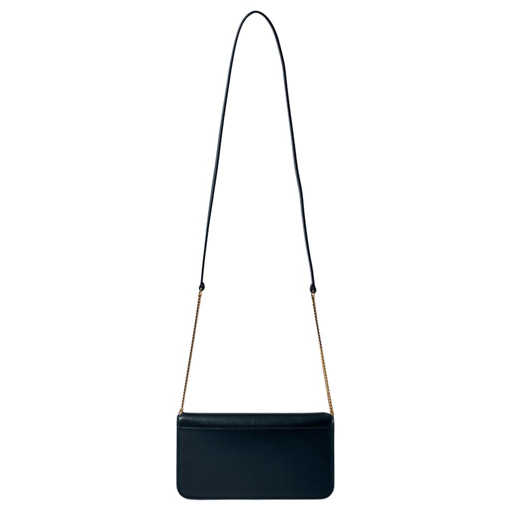 Saint Laurent Ysl Cassandre Logo Botão Fechamento Couro Crossbody Bolsa de Ombro Feminina Bolsas Preto 820175-0U40J-1000