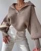 European & American Cross-Border Autumn/Winter Lantern Sleeve Loose Pullover Sweater for Women - Short Style