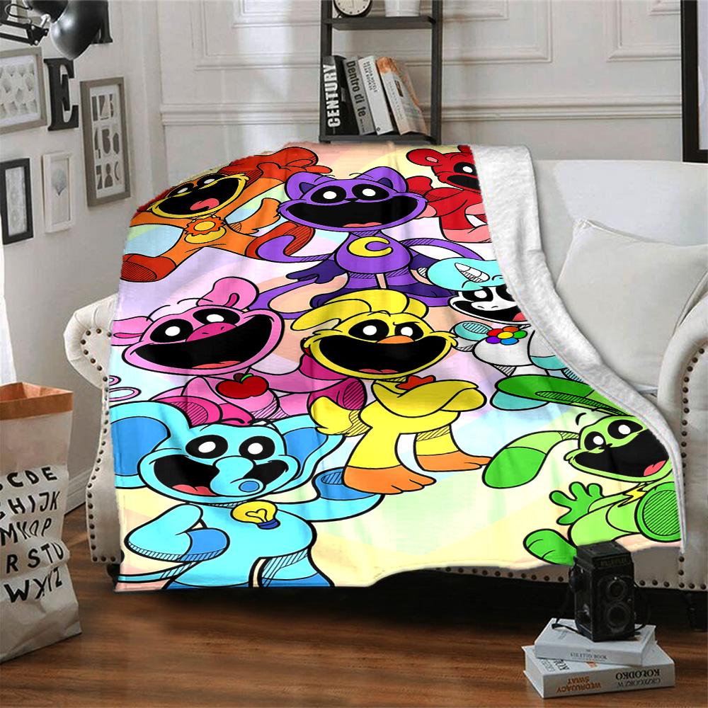 1pc Critters Adventure Flannel Blanket,Ultra Soft Warm Plush Throw for Home Bedroom Bed Sofa Cover Camping Picnic gift Y72447